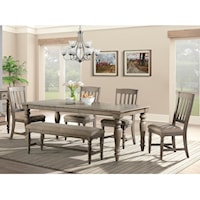 Transitional Dining Set with Bench