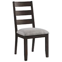 Transitional Ladder Back Dining Arm Chair with Upholstered Seat