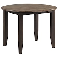 Transitional Round Dining Table with 2 Drop Leaves