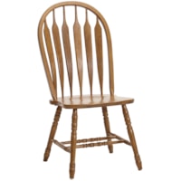 Turned Leg Curved Arrow Back Dining Side Chair