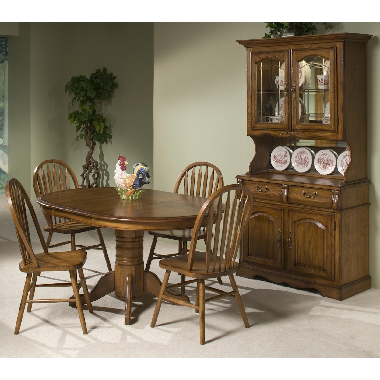 Intercon Classic Oak Pedestal Dining Table