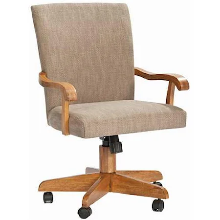 Upholstered Swivel Chair with Castors