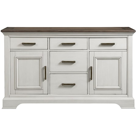 Cottage Sideboard with 5 Drawers and Interior Storage
