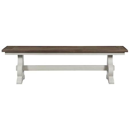 Cottage Dining Bench with Trestle Base
