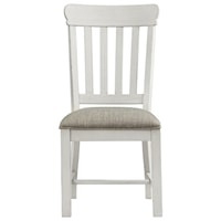 Cottage Side Chair with Upholstered Seat and Slat Back