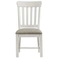 Cottage Side Chair with Upholstered Seat and Slat Back