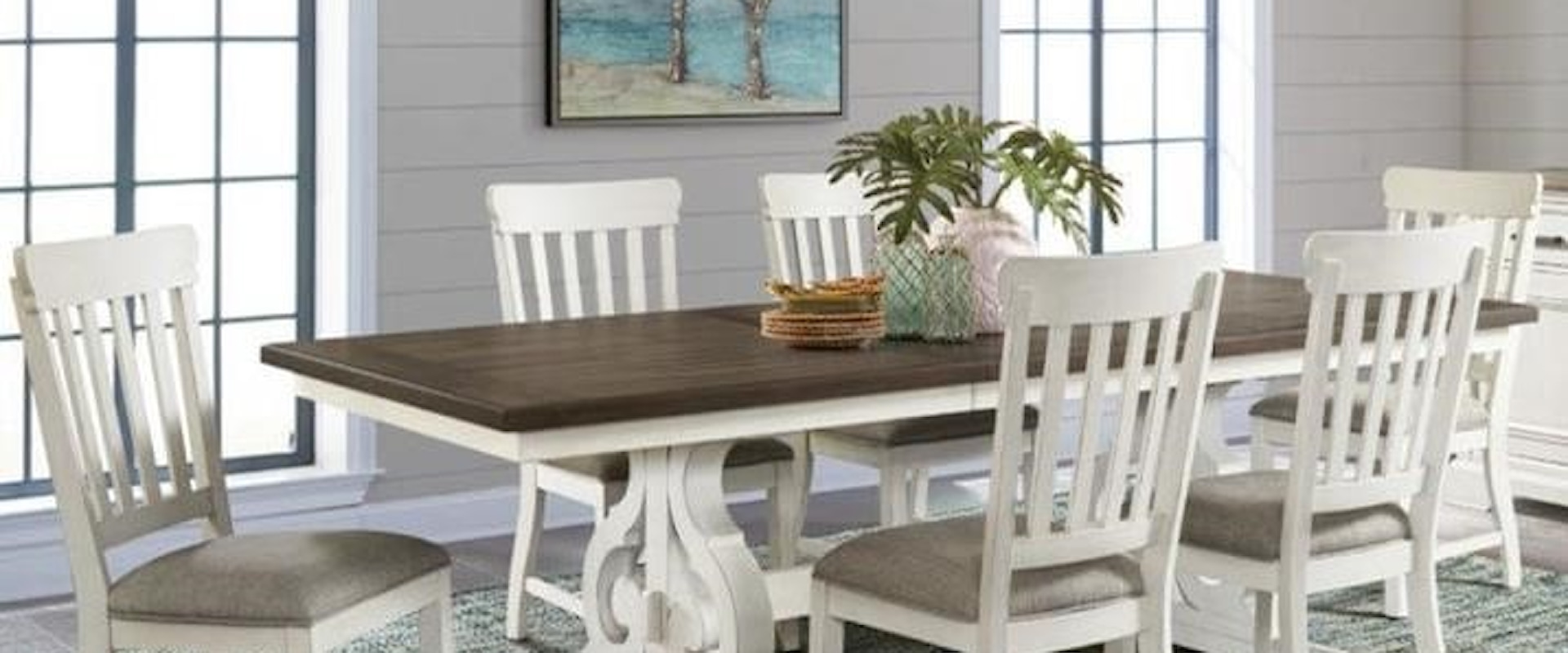 Cottage 7-Piece Table and Chair Set with Storing Leaf