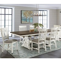 Cottage 7-Piece Table and Chair Set with Storing Leaf
