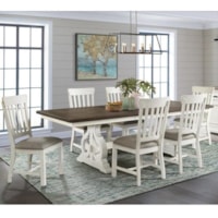 Cottage 7-Piece Table and Chair Set with Storing Leaf