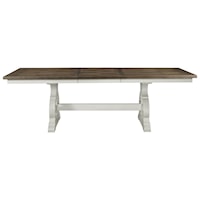 Cottage Dining Table with Trestle Base and Storing Leaf
