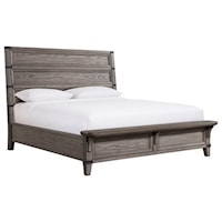 Rustic Industrial California King Platform Bed with USB Charger