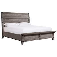 Rustic Industrial King Platform Bed with USB Charger