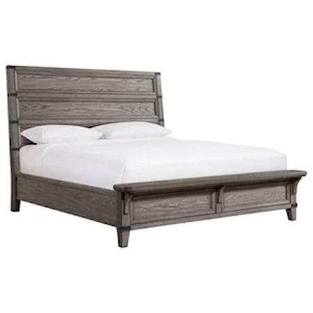 Rustic Industrial Queen Platform Bed with USB Charger