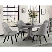 Relaxed Vintage 5-Piece Table and Chair Set with Removable Leaf