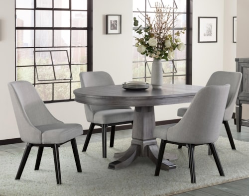 Relaxed Vintage 5-Piece Table and Chair Set with Removable Leaf