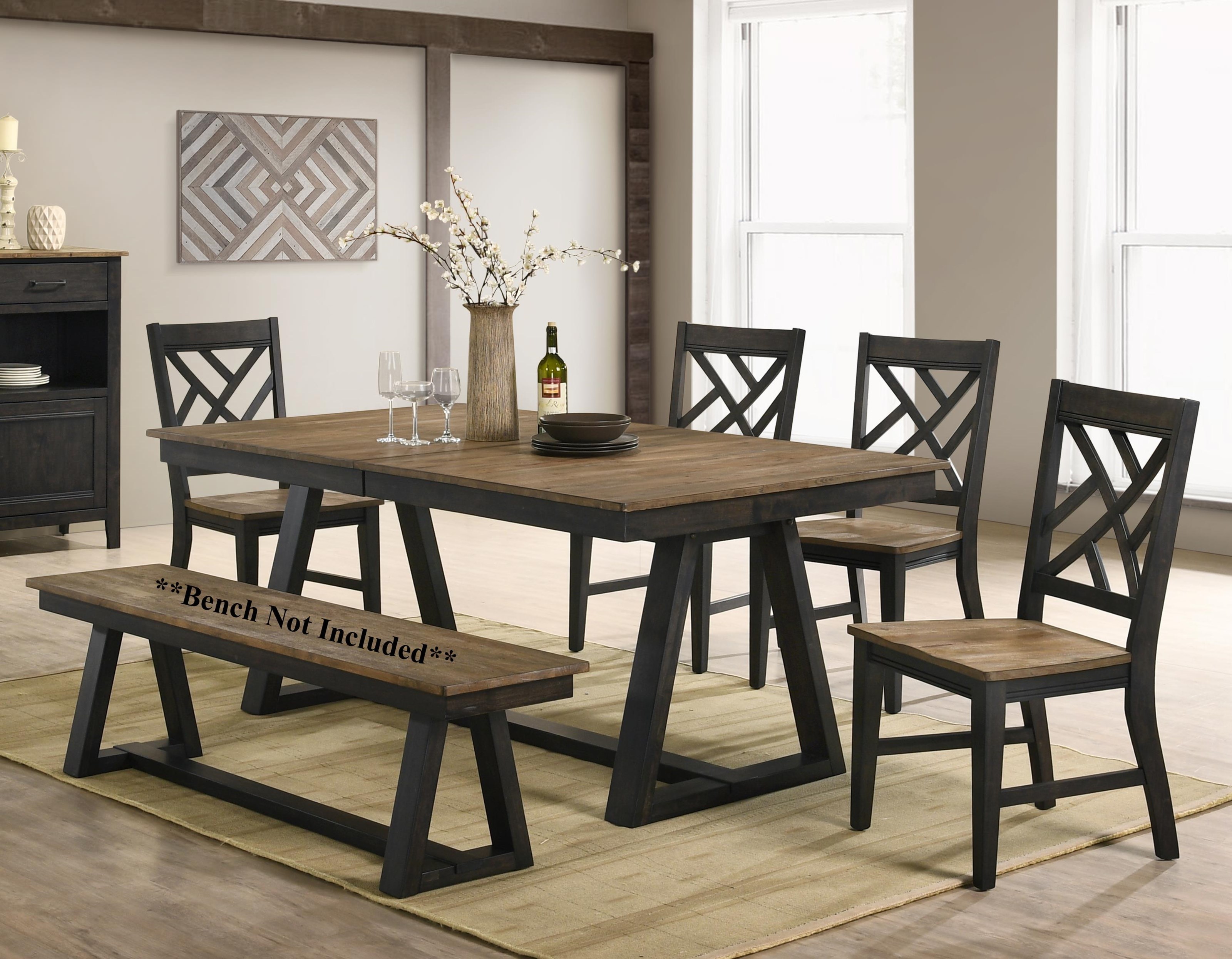 Intercon Harper INCHP BBP DKIT Transitional 5 Piece Table and Chair Set Wayside Furniture Mattress Dining 5 Piece Sets