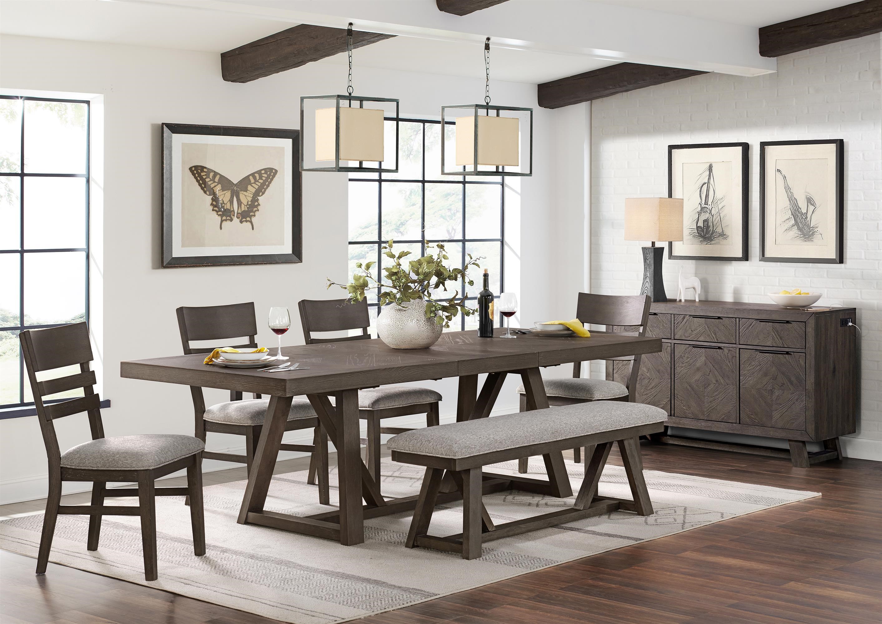 Six piece dining set with bench outlet