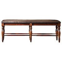 Transitional Backless Dining Bench with Upholstered Seat