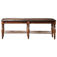 Transitional Backless Dining Bench with Upholstered Seat