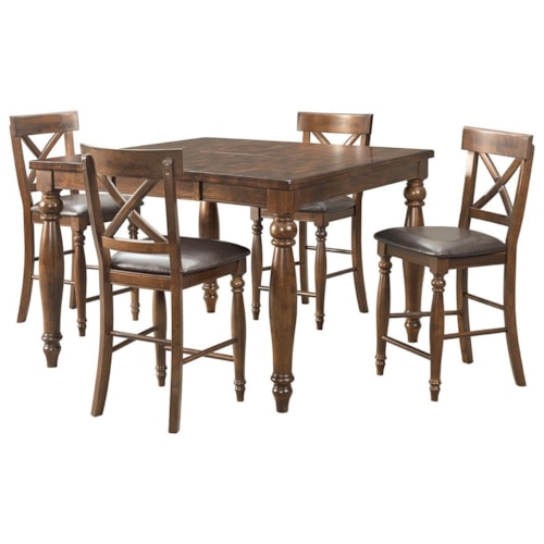 5 Piece Gathering Table and Stool Set