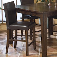 Parson's Barstool with Upholstered Chair Back and Seat