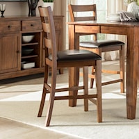 Transitional Bar Stool with Upholstered Seat