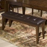 Transitional Backless Dining Bench with Upholstered Seat