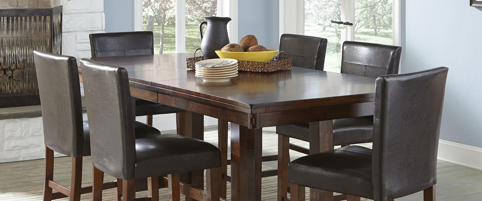 Counter Height Dining Set with Parsons Stools