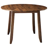 Wooden Round Top Drop Leaf Dining Table