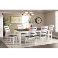 Transitional 7-Piece Dining Room Set with Extension Leaf