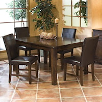 5 Piece Solid Mango Dining Set with Parson's Side Chairs