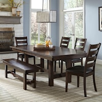 Dining Set with Ladder Back Chairs and Backless Bench