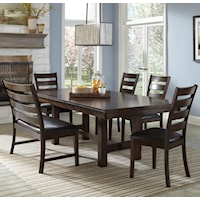 Dining Set with Ladder Back Chairs and Bench