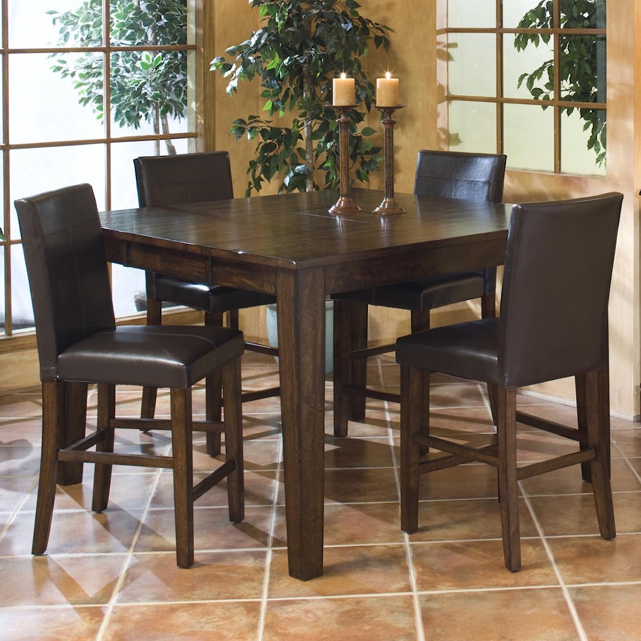 Intercon Kona Gathering Table with Parson's Barstools