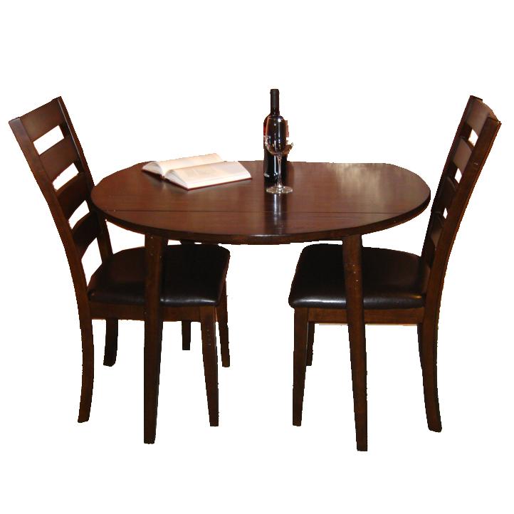 Intercon Kona 3 Piece Drop Leaf Dining Table and Ladder Back Side Chair