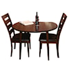 Intercon Kona 3 Piece Drop Leaf Dining Table and Ladder Back Side Chair Dining Set