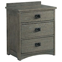 Mission Three Drawer Nightstand with Charging Station