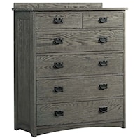Mission Six Drawer Chest with Cedar Drawers