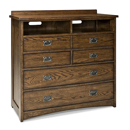 Mission Five Drawer Media Chest with Power Station