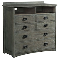 Mission Five Drawer Media Chest with Power Station