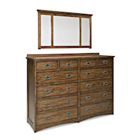 Mission Dresser and Mirror Set with Cedar Drawers