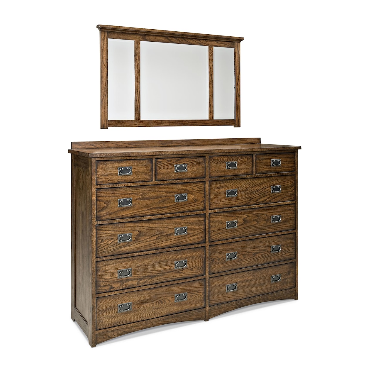 Intercon Oak Park Dresser and Mirror Set