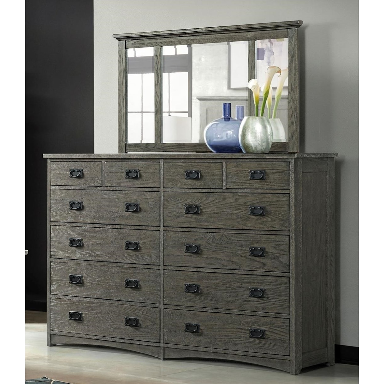 VFM Signature Oak Park Dresser and Mirror Set