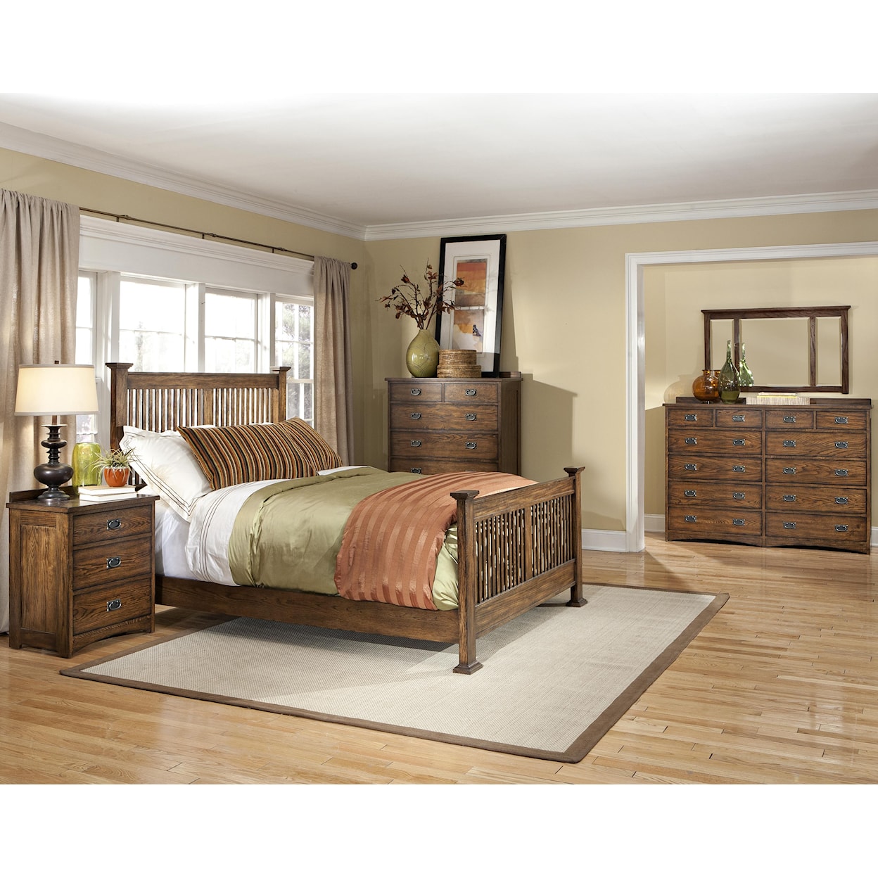 VFM Signature Oak Park King Panel Bed