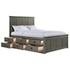 VFM Signature Oak Park King Panel Bed with 9 Storage Drawers