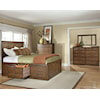 VFM Signature Oak Park King Panel Bed with 6 Storage Drawers