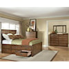 VFM Signature Oak Park King Panel Bed with 9 Storage Drawers