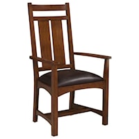 Dining Arm Chair with Upholstered Seat