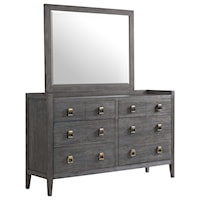 Contemporary 8-Drawer Dresser and Mirror Set