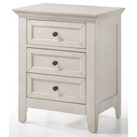 Transitional Night Stand with Three Drawers